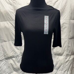 Old Navy Black Ribbed Short Sleeve Top